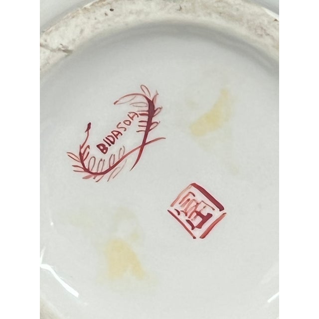 Pink Pair of Japanese Art Porcelain Imari Vase With Marking in the Bottom For Sale - Image 8 of 9