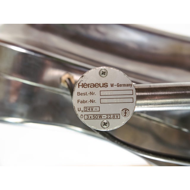 Hospital Surgical Spotlight Floor Lamp on Army Crutch Tripod from Heraeus Hanaulux London, 1990s For Sale - Image 15 of 18