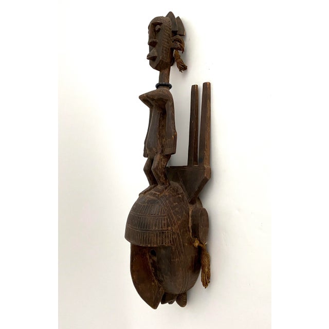 Mid 20th Century Vintage African Mali Bambana Tribal Mask For Sale - Image 5 of 7