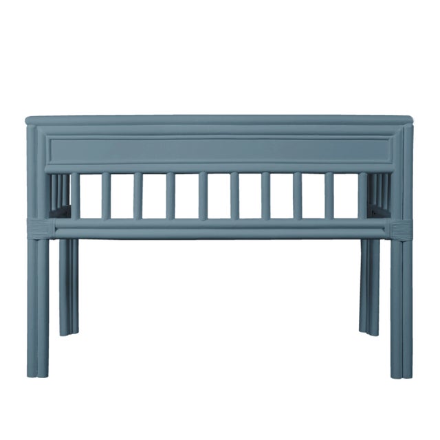 Wood Colony Desk, Regatta Blue For Sale - Image 7 of 9