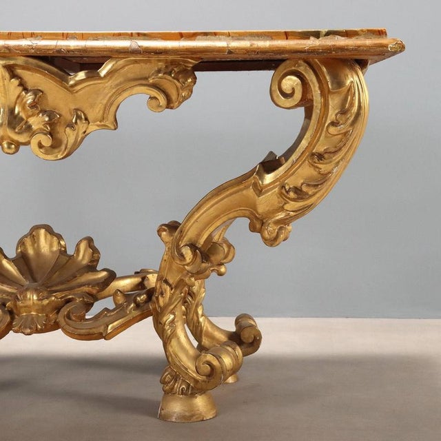 Carved and Gilded Console Table For Sale - Image 6 of 11