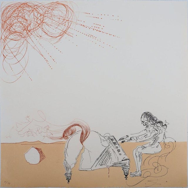 Salvador Dali, Nude, Iberian Landscape, Surrealist Virtuoso and Piano Hair, 1980, Engraving For Sale - Image 8 of 8