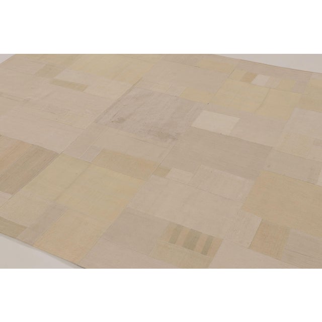 Rug & Kilim Vintage Turkish Patchwork Rug With Neutral Design in Beige & Gold - Rug & Kilim For Sale - Image 4 of 10