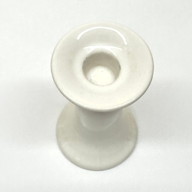 Mixed White Ceramic Candle Holder Curation - Group of 7 For Sale - Image 12 of 16