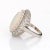 Vintage 14.50ct Natural Opal Diamond Ring 14k White Gold Large Oval Cocktail 5 size 5 For Sale - Image 4 of 7