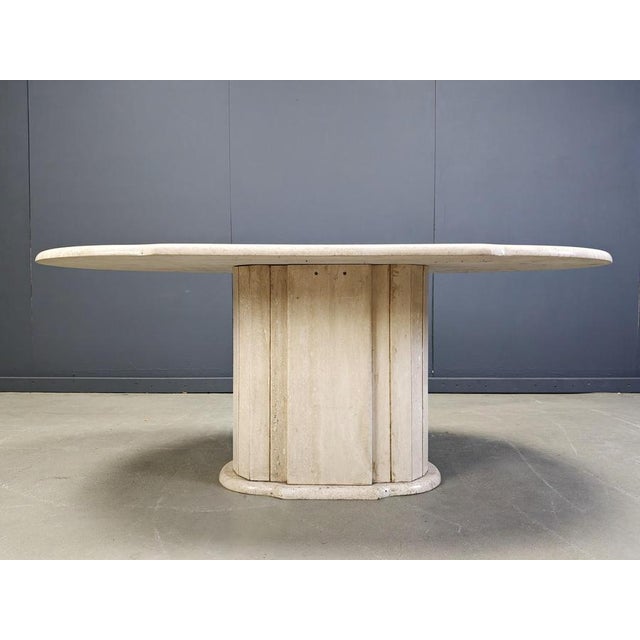 Vintage Travertine Oval Dining Table, 1970s For Sale - Image 12 of 15
