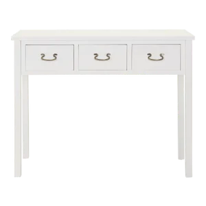 Console With Storage Drawers in White