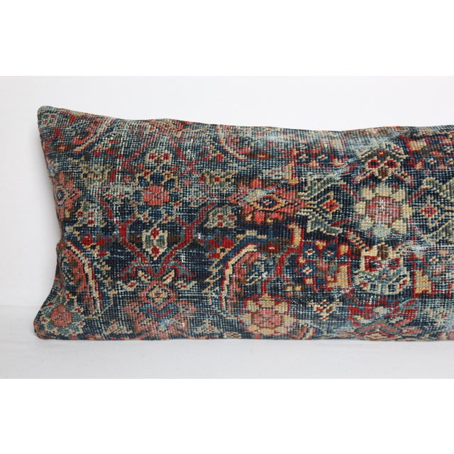 Antique Navy Blue Persian Rug Pillow Cover -16'' X 44'' For Sale - Image 4 of 11