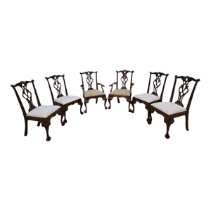 Vintage Chippendale Style Dining Chairs by Henredon - Ritterhouse Collection - Set of 6