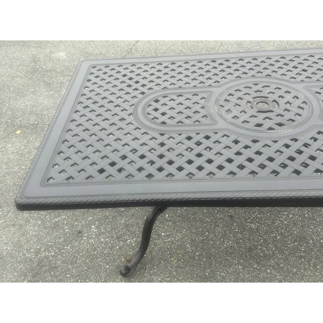 Heavy Cast Aluminum Rosedale Rectangular Dining Table **** For Sale In Washington DC - Image 6 of 7