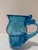 Vintage Murano Aqua Art Glass Small Pitcher With Ribbed Handle For Sale - Image 4 of 7