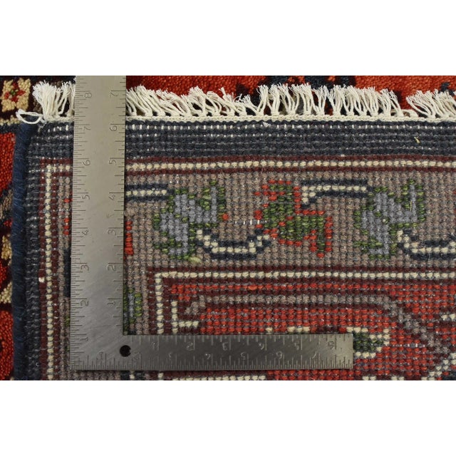 Serapi Rug 9’2” X 11’11” Blue Wool Tribal Hand-Knotted Oriental Carpet For Sale - Image 12 of 12