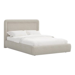 Stoffer Home x Cloth & Company Marisa Platform Bed in Relaxed Linen Zinc - California King For Sale