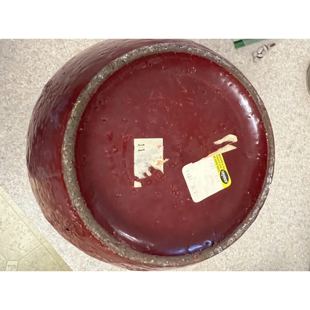 Mid Century Red Pottery Jug by Raymor For Sale In West Palm - Image 6 of 6