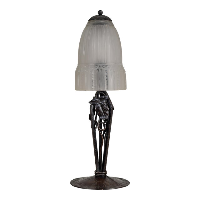 French Art Deco Table Lamp by L. Varro & Muller Freres - 1920s France For Sale