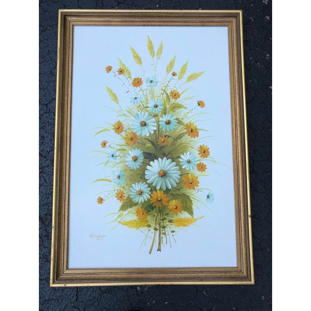 Late 20th Century Bouquet of Flowers Oil Painting For Sale - Image 11 of 11