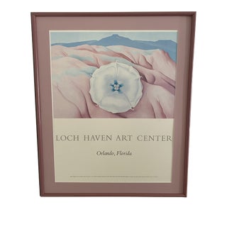 1970s Loch Haven Art Center Georgia O’Keeffe Poster, Framed For Sale
