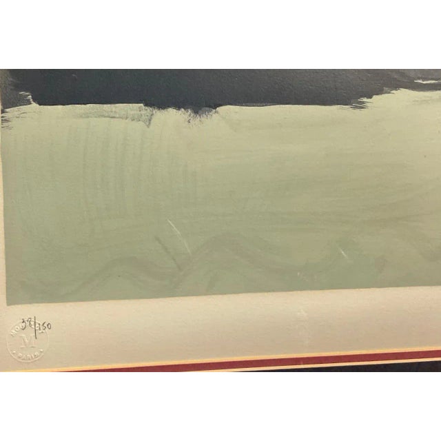 Mid-Century Modern Ephraim Roeytenberg (Fima) Blue Abstract Lithograph, 1960s — Signed Limited Edition, Framed For Sale - Image 3 of 8