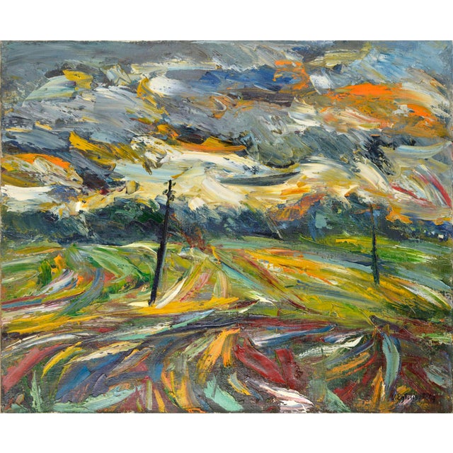 Vilnis Eglītis, a Windy Day, 1986, Oil on Canvas For Sale - Image 4 of 4