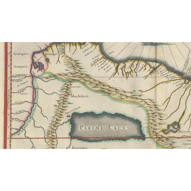 Antique Surinam and Guiana Map Blaeu, 1642 For Sale - Image 9 of 12