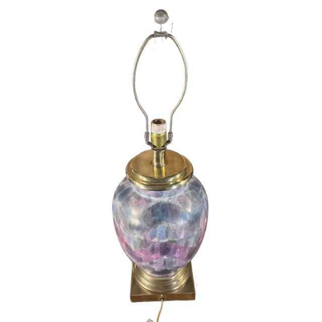 Vintage Frederick Cooper Chevron Ginger Jar Table Lamp For Sale In Chicago - Image 6 of 11
