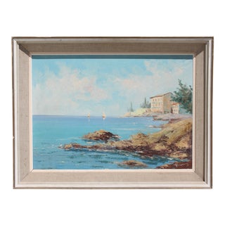 European Costal Scene Painting For Sale