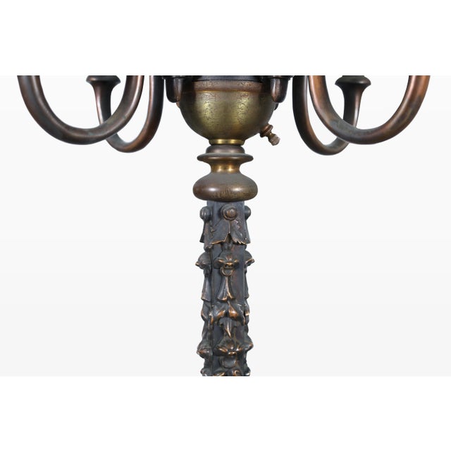 Antique 19th Century French Gothic Revival Bronze Candelabra Floor Lamp For Sale - Image 10 of 12