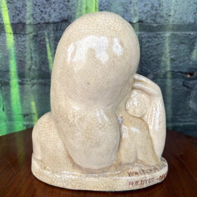 Early 20th Century Walter a Sinz n.e. Dyer Ceramic Figure Art Deco Woman For Sale - Image 5 of 9