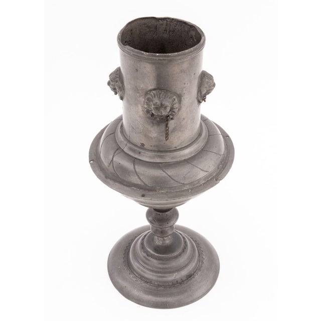 German Pewter Lion Head Motif Pokal Cup, 19th C. For Sale In New York - Image 6 of 7
