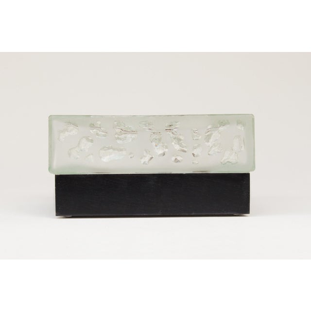 Brutalist wall or ceiling lamp, made in germany in the 1960s. heavy, transparent glass on a cast aluminum fixture. glass...