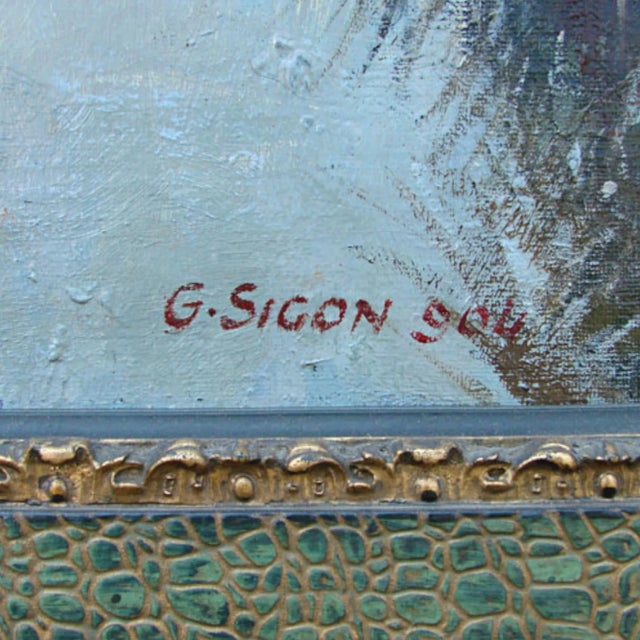 Giuseppe Sigon Oil on Canvas Italian 1904 For Sale - Image 4 of 5