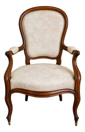 Louis Philippe Cabriolet Armchair in Mahogany, 19th Century