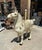Up for consideration is a beautiful vintage oversized marble horse statue with gem and gold details. This would look...