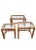 Mid-Century Modern Vintage Bielecky Brothers Style Mid Century Modern Glass Top Rattan Wrapped Nesting Tables- Set 3 For Sale - Image 3 of 6