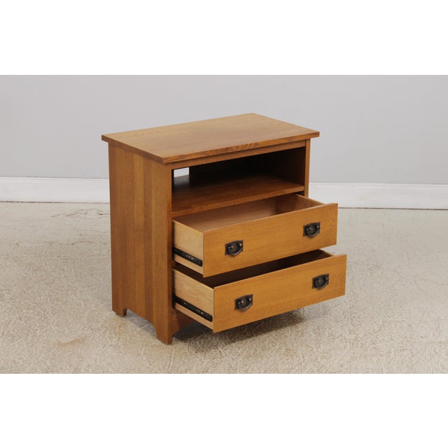 2000 - 2009 Stickley Mission Oak 2 Drawer Media Console For Sale - Image 5 of 17