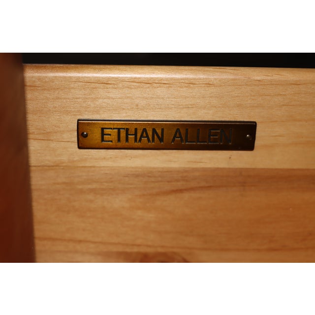 Wood Ethan Allen Serpentine Three-Drawer Chest in Metallic Finish For Sale - Image 7 of 13