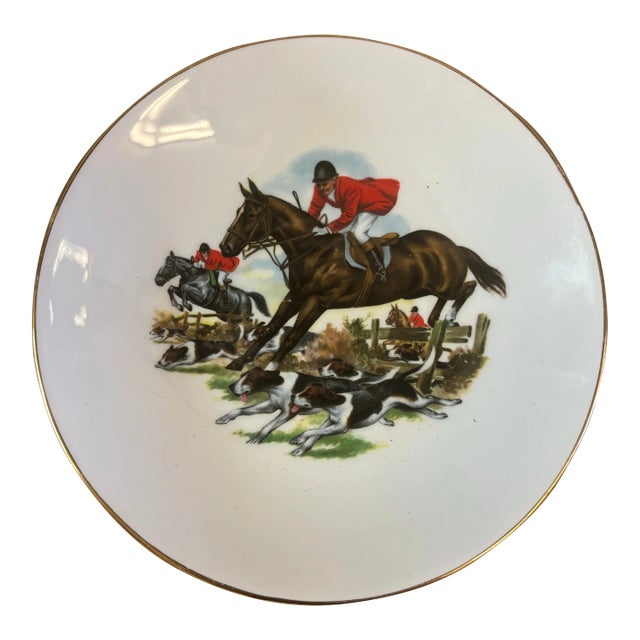 Vintage English Equestrian Hunting Scene Dish For Sale