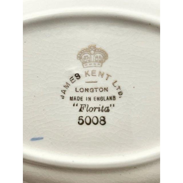 1940s 1940s James Kent “Florita” Small English Ceramic Chintz Floral Rose Serving Dish For Sale - Image 5 of 6