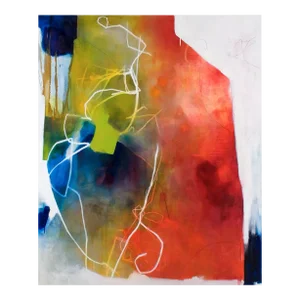 Contemporary Abstract Oil and Graphite on Canvas Painting "Attrahere Noted" by Xanda McCagg