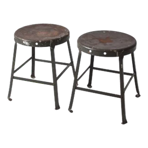 Vintage Industrial Stools Pair