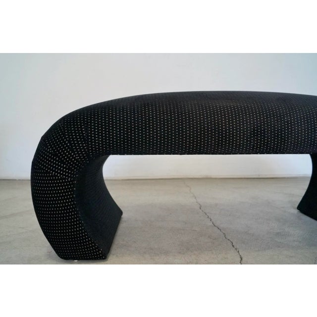 Black 1970's Hollywood Regency Postmodern Scroll Bench For Sale - Image 8 of 13