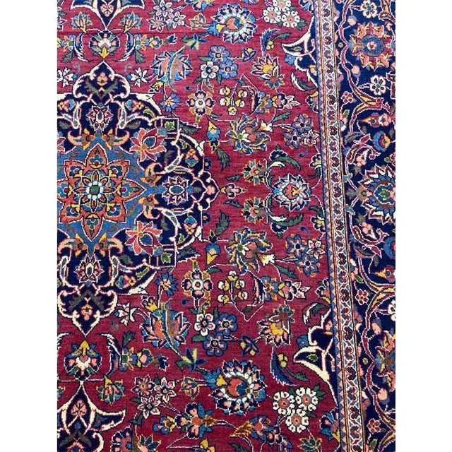 Red 1960s Old Persian Kashan Area Rug 4’5″ X 7’0″ For Sale - Image 8 of 11