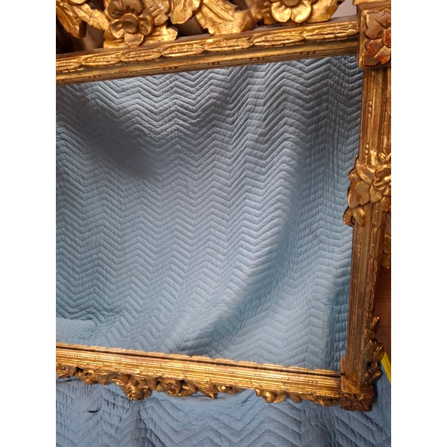 Spectacular Baroque Style Floral Carved Victorian Mirror For Sale - Image 10 of 11