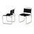 PAIR OF DOUBLE-CANTILEVER BLACK LEATHER "CH66" DINING CHAIR BY NICOS ZOGRAPHOS United States, circa 1970s Item #...