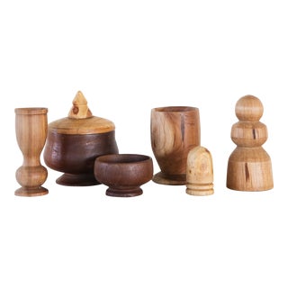 Collection of Carved Wooden Objects- Set of 6 For Sale