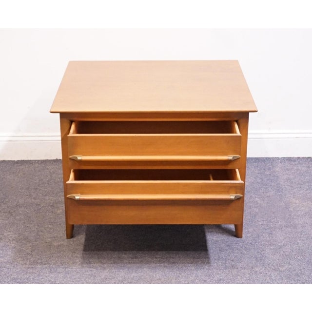 Willett Furniture Solid Hard Rock Maple MCM Mid Century Modern 29" Two Drawer Nightstand For Sale In Kansas City - Image 6 of 12