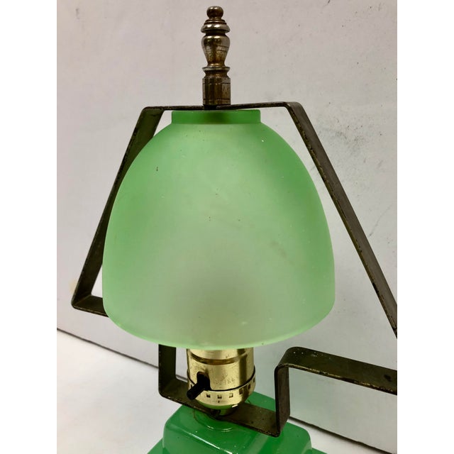 Vintage 1940s Art Deco Jadeite Lamp Chairish