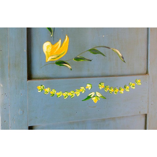 Green French Blue Wardrobe, 1900 For Sale - Image 8 of 14