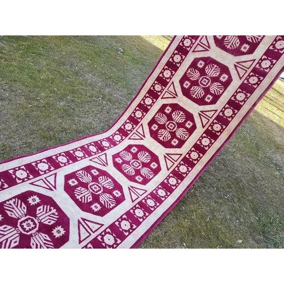 1970s Hand-Knotted Turkish Kurdish Runner . Tribal Long Runner - 3′5″ × 12′2″ For Sale - Image 5 of 11