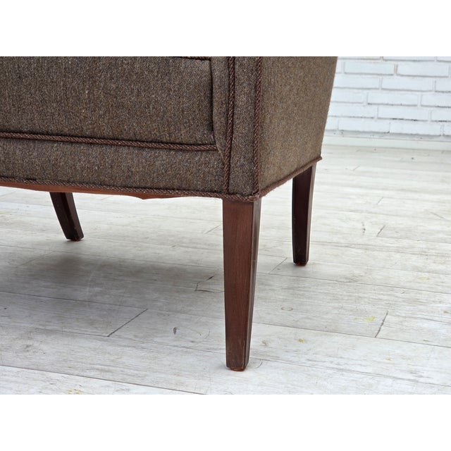 Danish Armchair in Green Velour and Ash, 1960s For Sale - Image 13 of 18